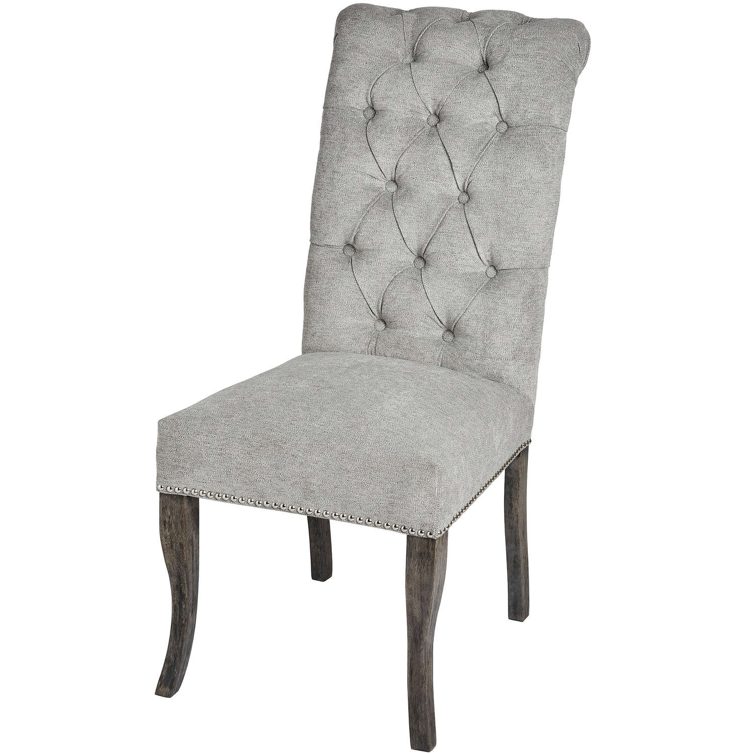 Silver Roll Top Dining Chair With Ring Pull