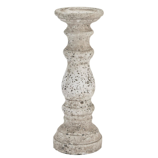 Large Stone Ceramic Column Candle Holder