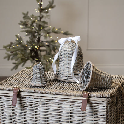 The Noel Collection Small Wicker Bell Decoration