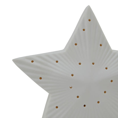 White Ceramic LED Christmas Star Ornament