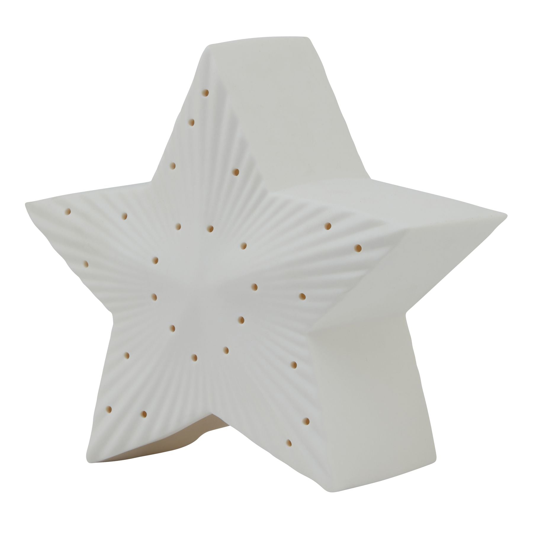 White Ceramic LED Christmas Star Ornament