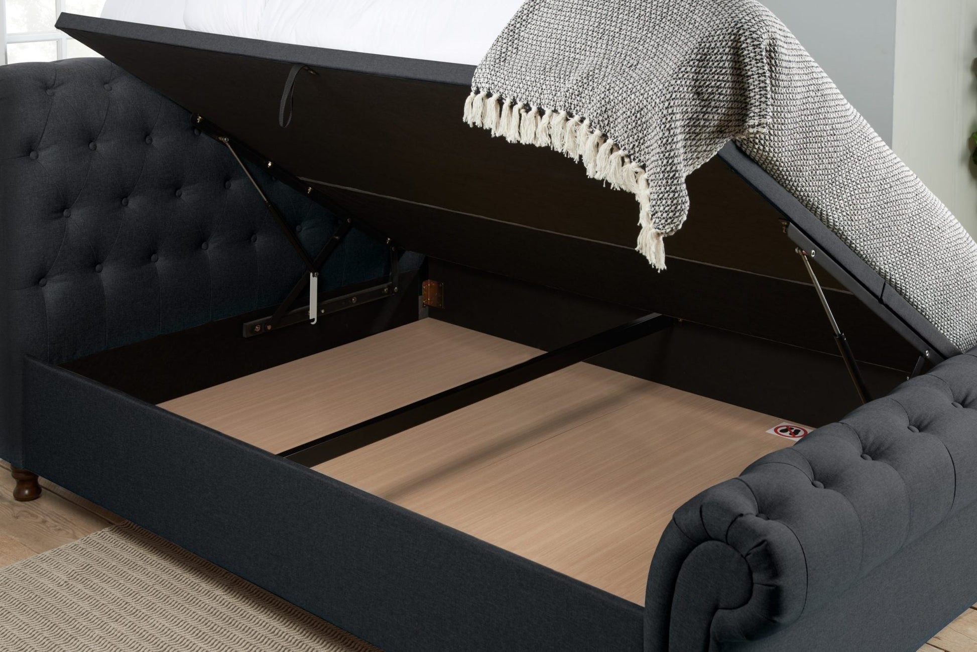 Castello King Side Ottoman Bed-5