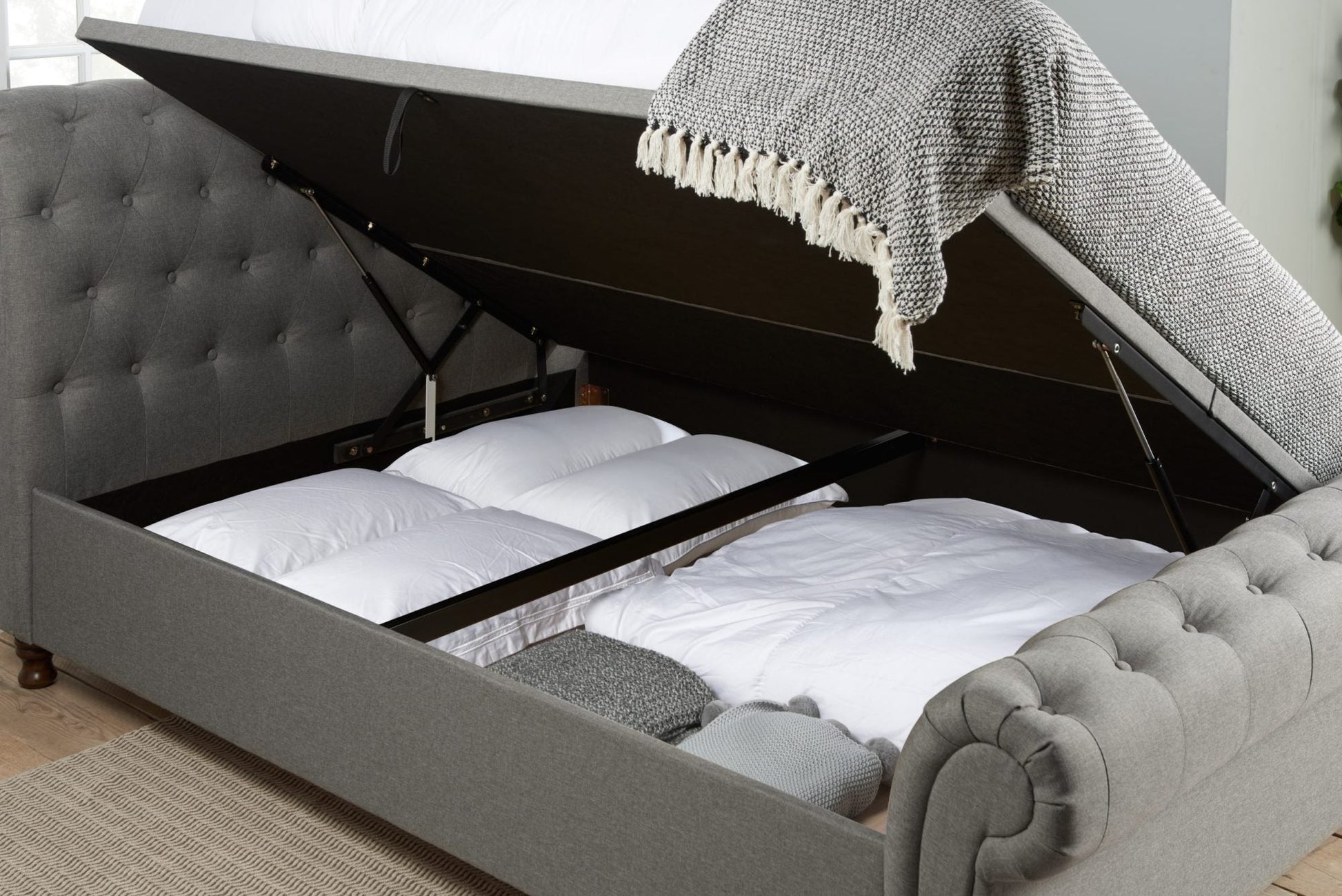 Castello Super King Side Ottoman Bed-6