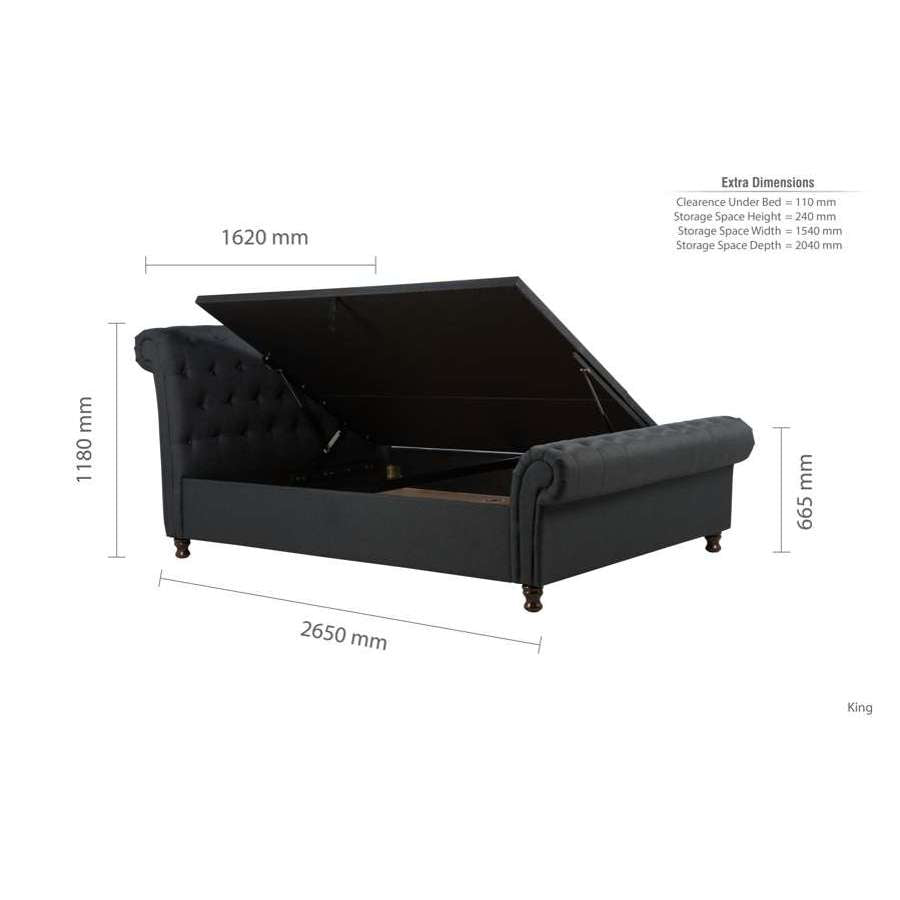 Castello King Side Ottoman Bed-14