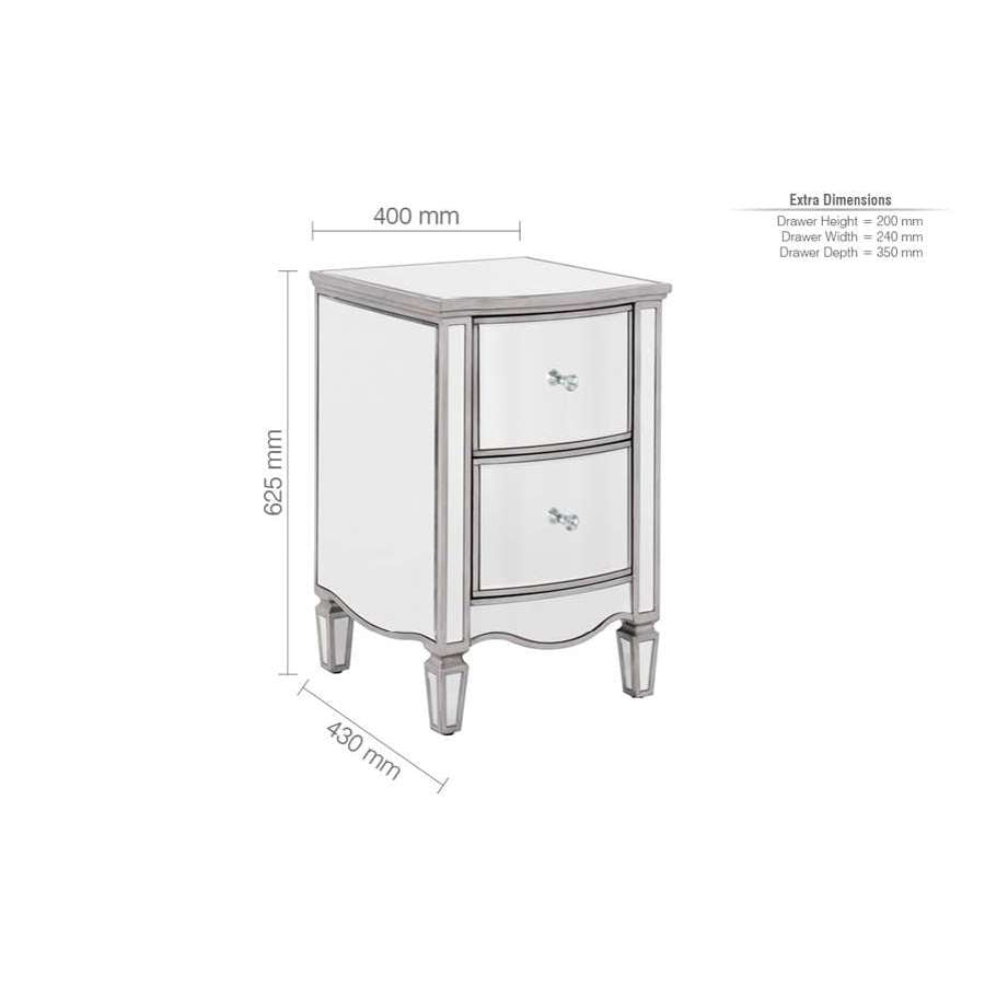 Elysee 2 Drawer Bedside-7