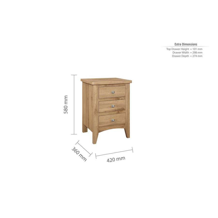 Hampstead 3 Drawer Bedside-8