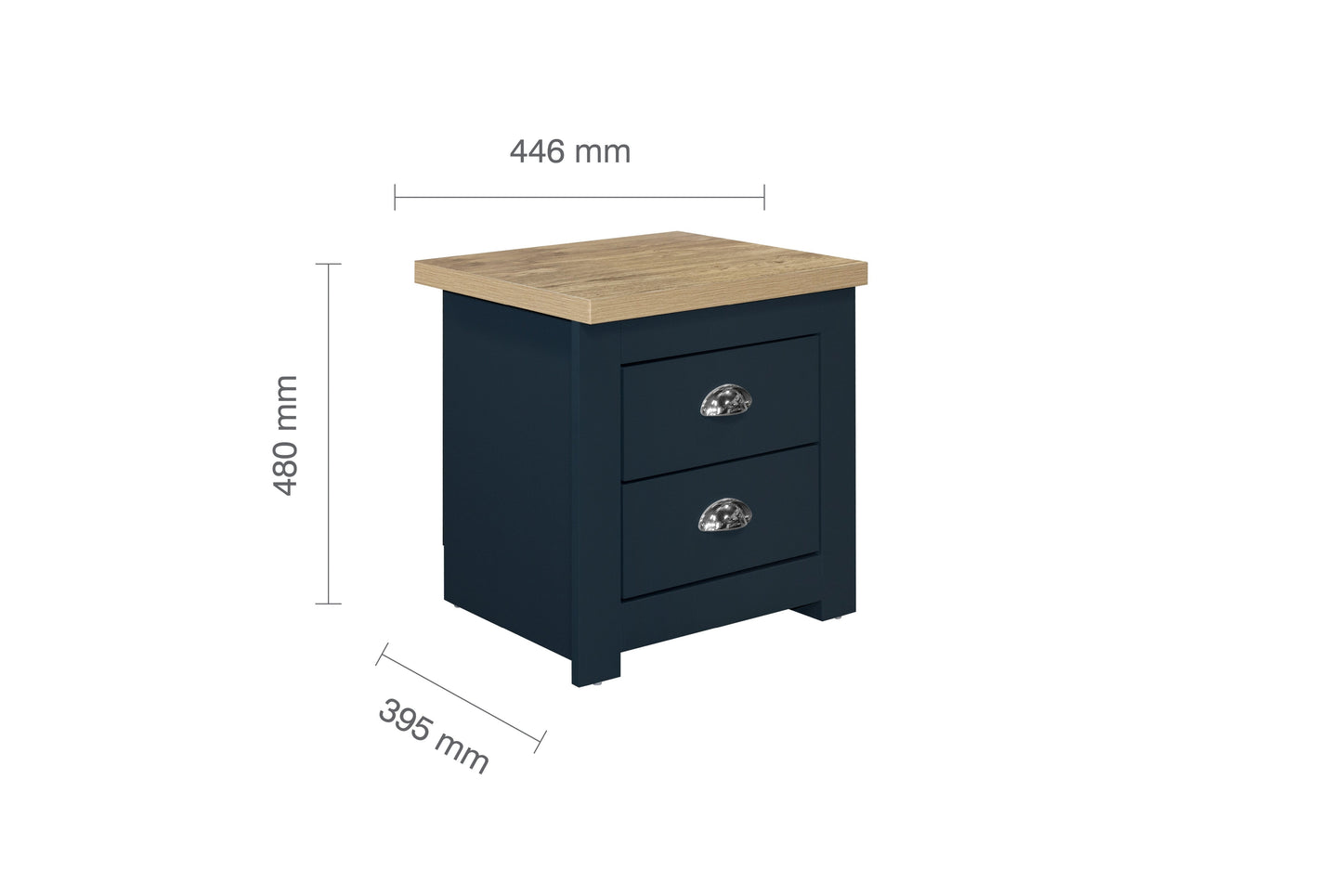 Highgate 2 Drawer Bedside-6