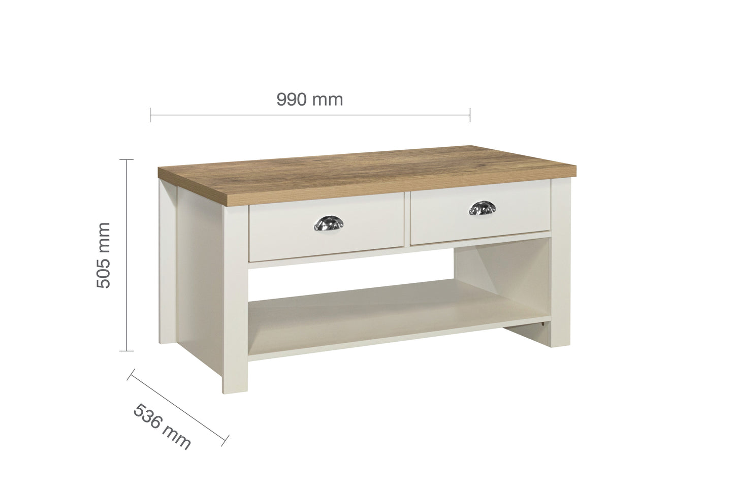 Highgate 2 Drawer Coffee Table-6