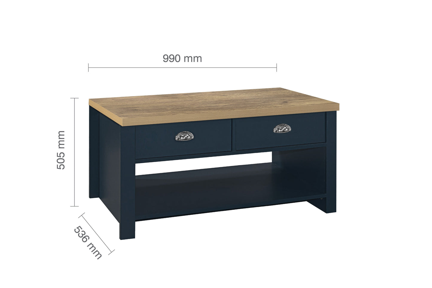 Highgate 2 Drawer Coffee Table-6