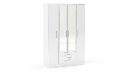 Lynx 4 Door 2 Drawer Wardrobe With Mirror-4