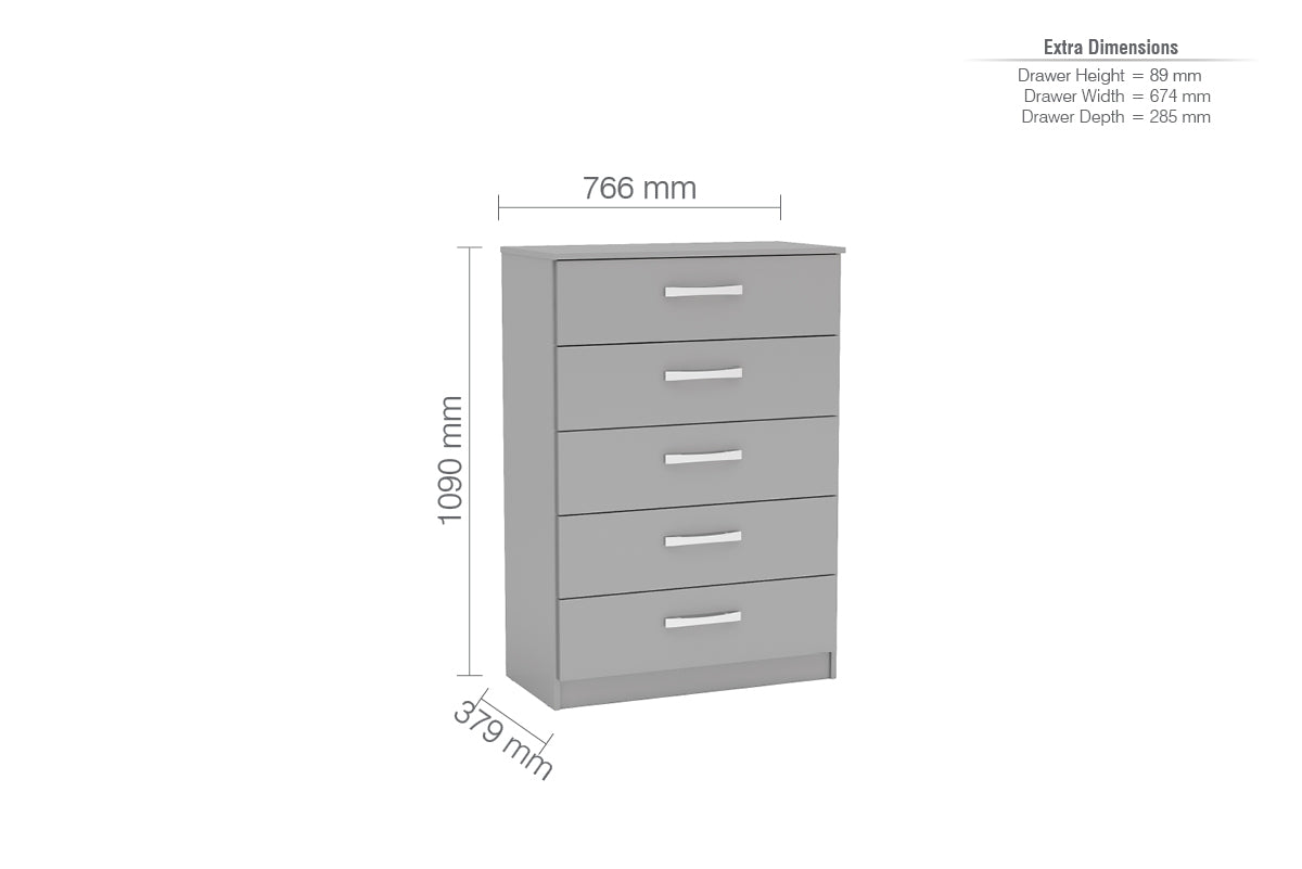 Lynx 5 Drawer Chest-6