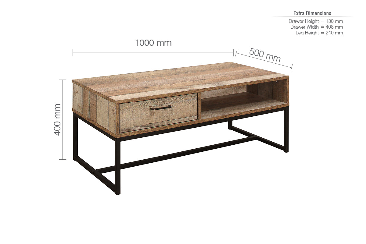 Urban 1 Drawer Coffee Table-8