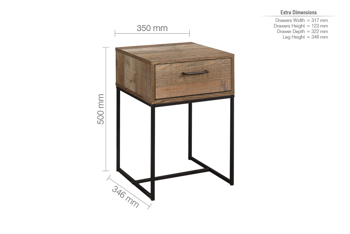 Urban 1 Drawer Narrow Bedside-6