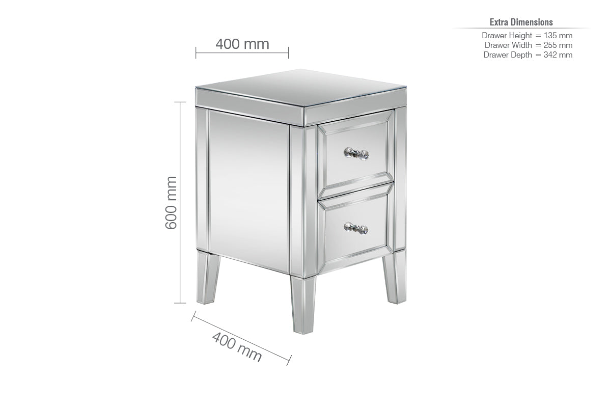 Valencia 2 Drawer Bedside-8