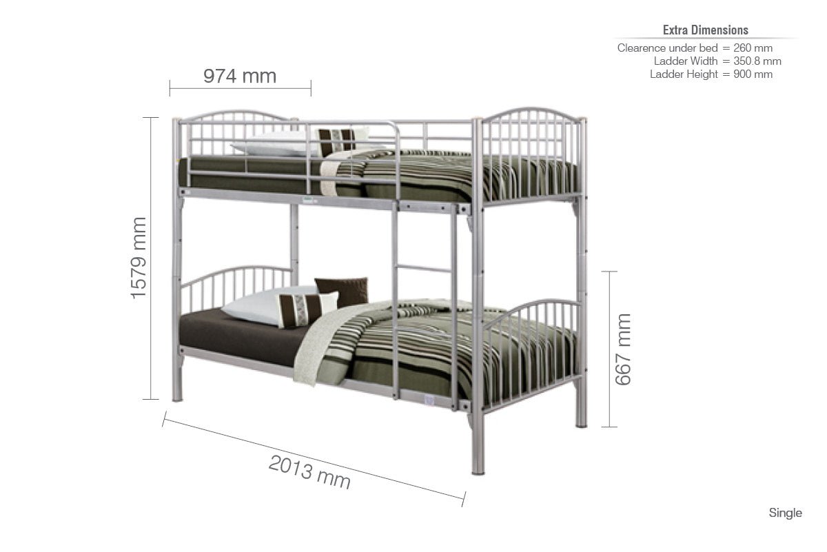 Corfu Bunk Bed - Silver-4