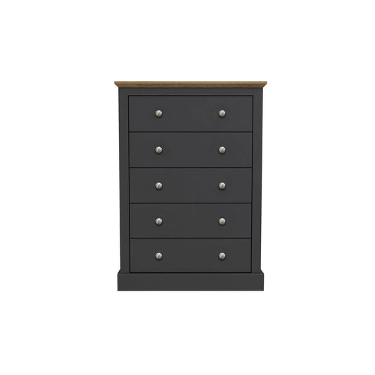 Devon 5 Drawer Chest Charcoal-0