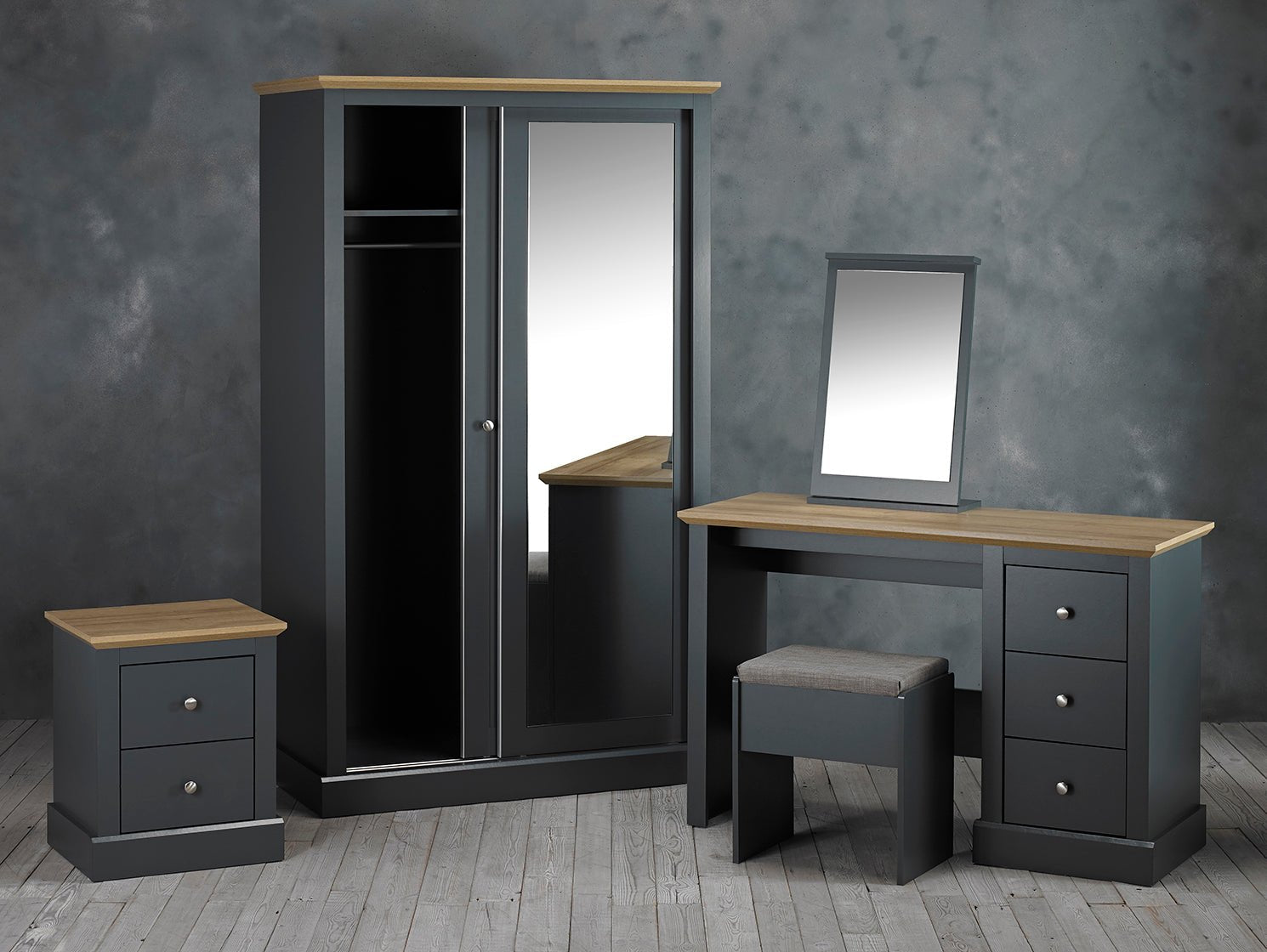 Devon Dressing Table Set Charcoal-2