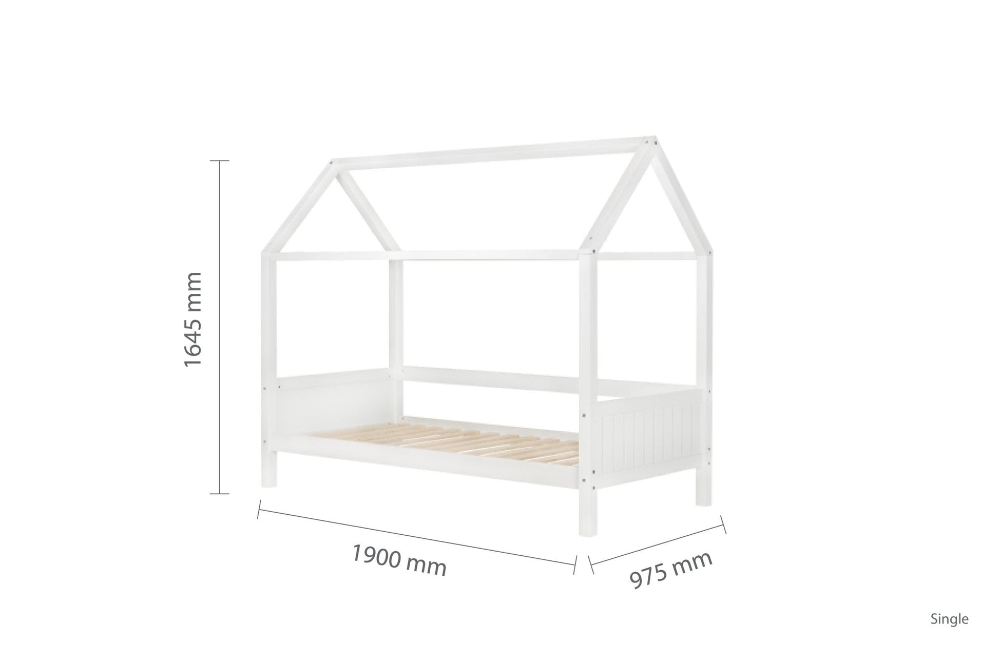 Home Single Bed - White-3