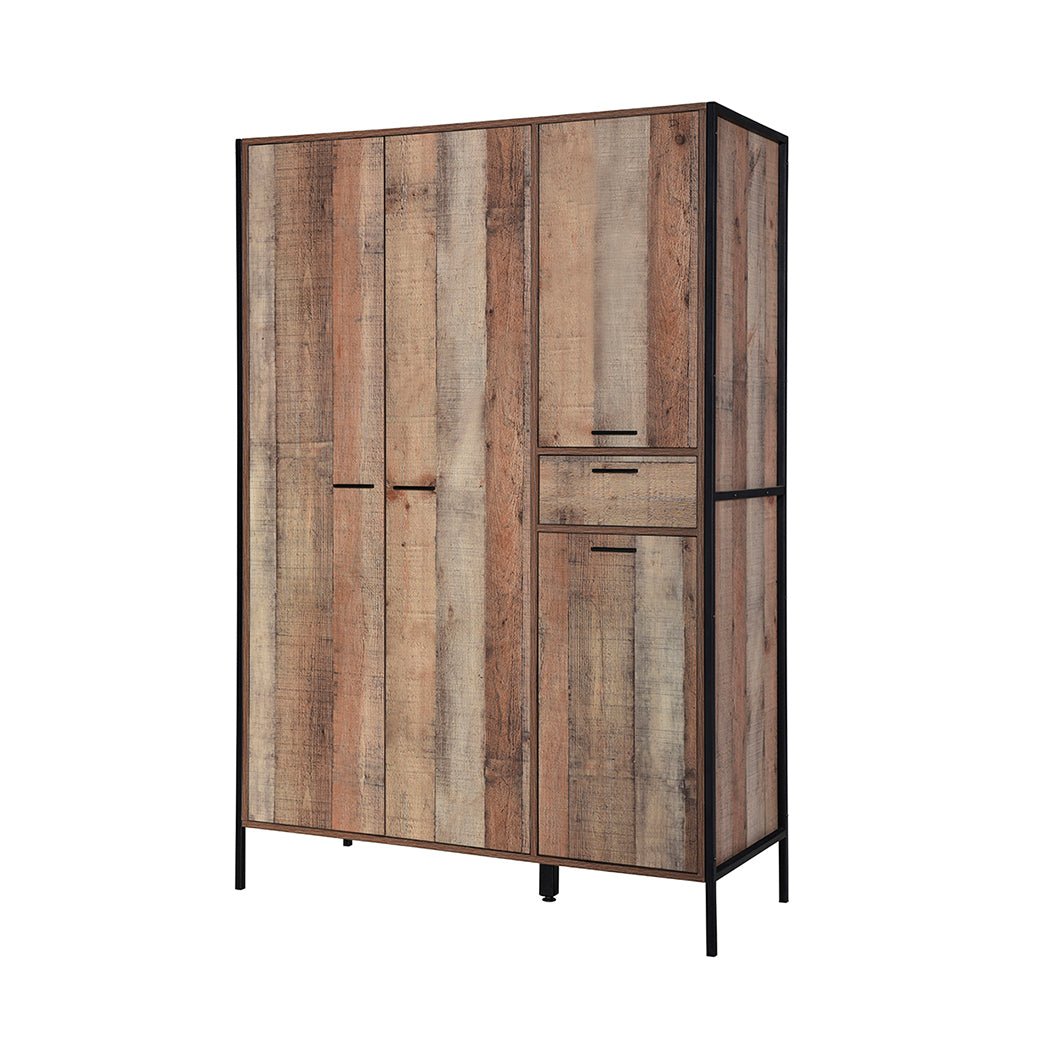 Hoxton 4 Door Wardrobe Distressed Oak Effect-0