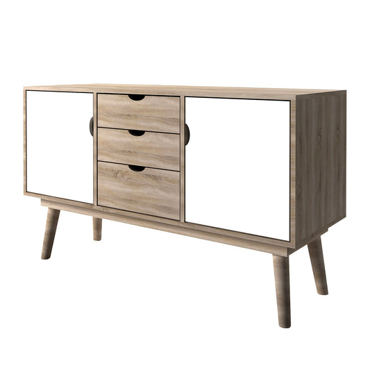 Scandi Oak 2 Door Sideboard White-0