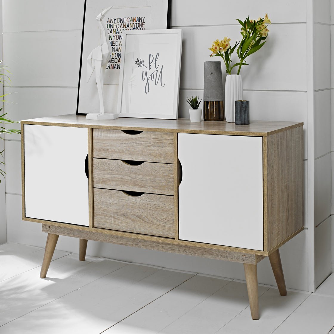 Scandi Oak 2 Door Sideboard White-1