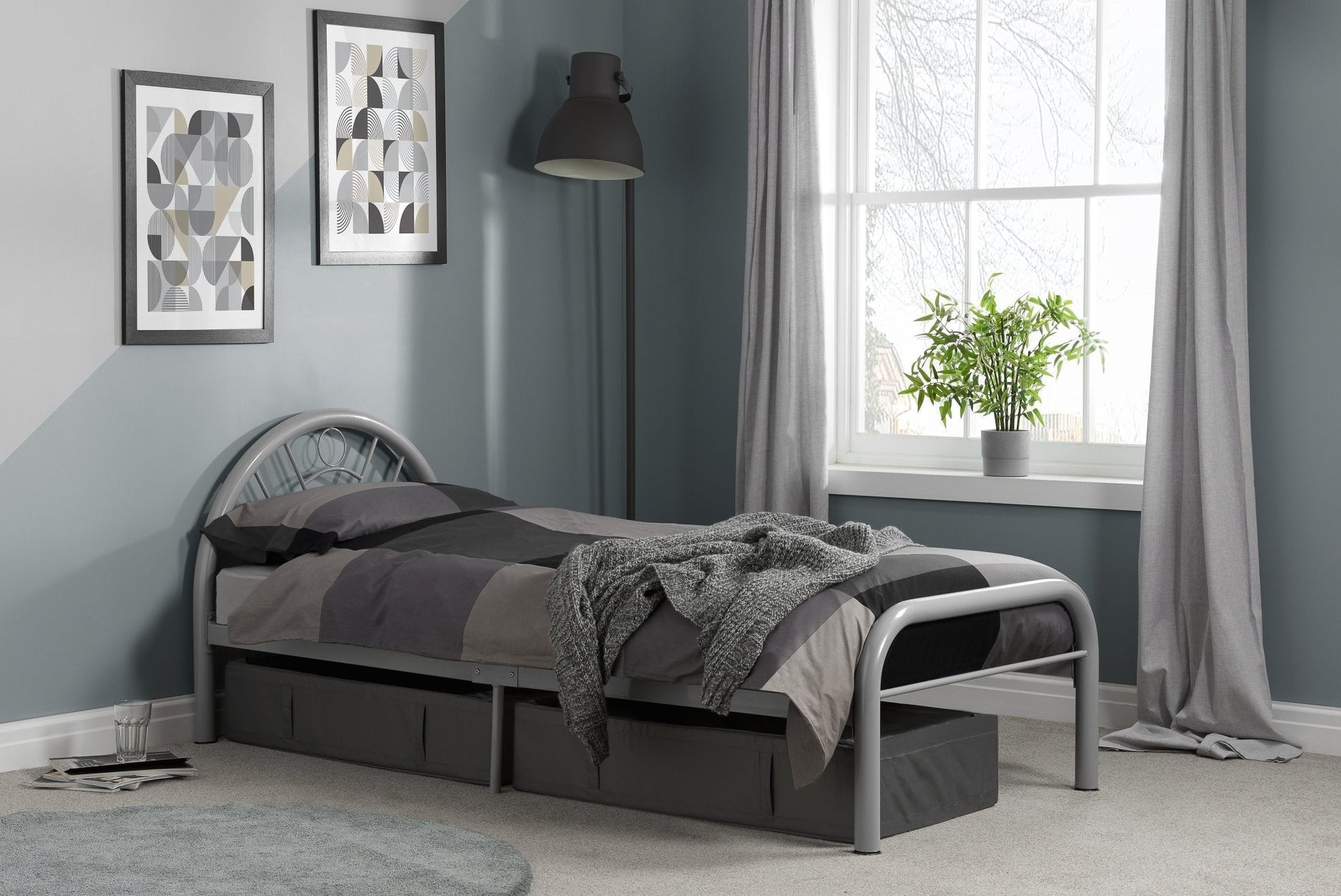 Solo Single Bed - Silver-0