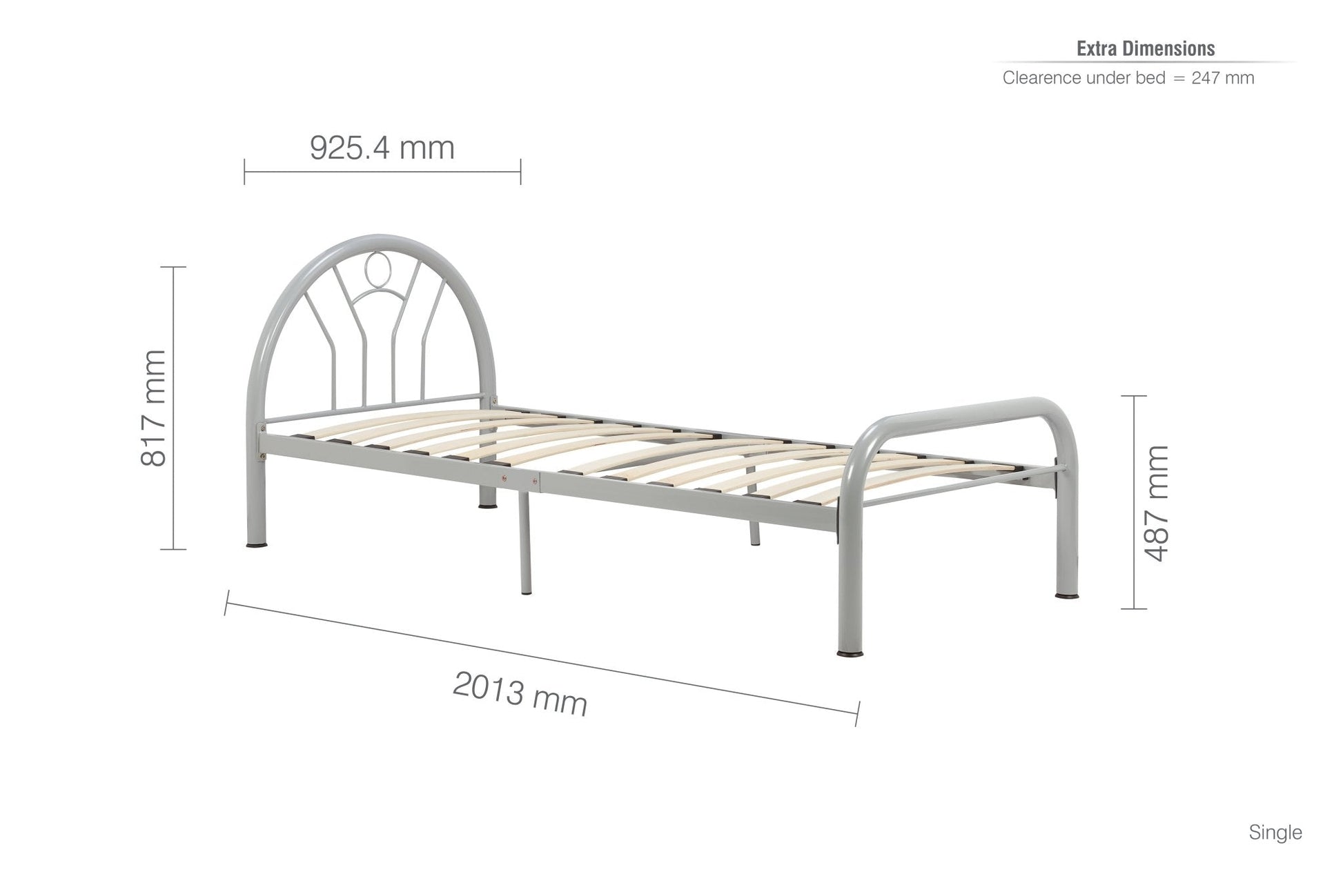 Solo Single Bed - Silver-1